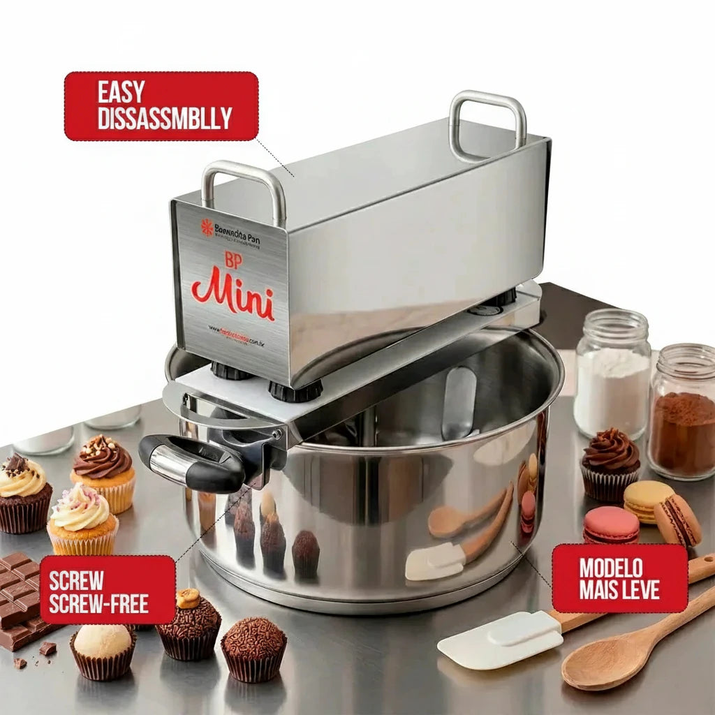 [EN] BP Mini 4.7L automatic pan top view - perfect size for home confectioners