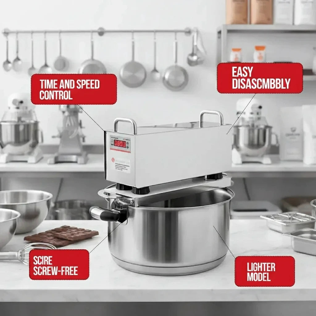 [EN] BP Inox 8.5L automatic pan top view - wide opening for easy cooking