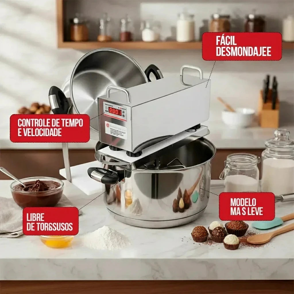 [ES] BP Inox 8,5L olla automática vista interior - acero inoxidable alimentario