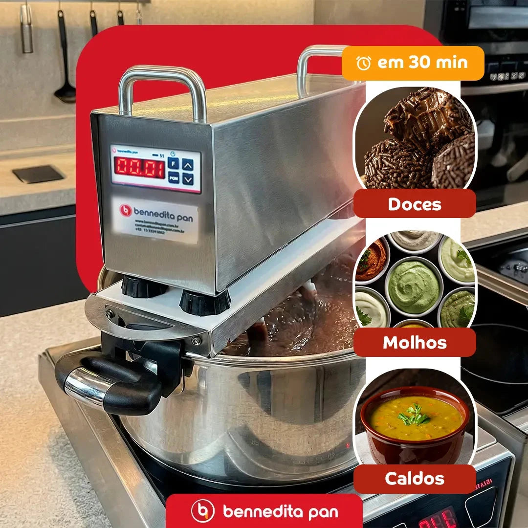 [PT] Bennedita panela automática design em aço inox - equipamento de cozinha comercial