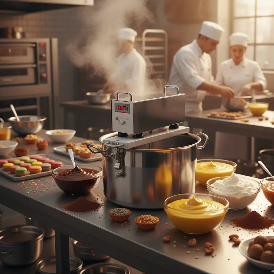 Bennedita Pan product lifestyle image - automatic cooking pan in use